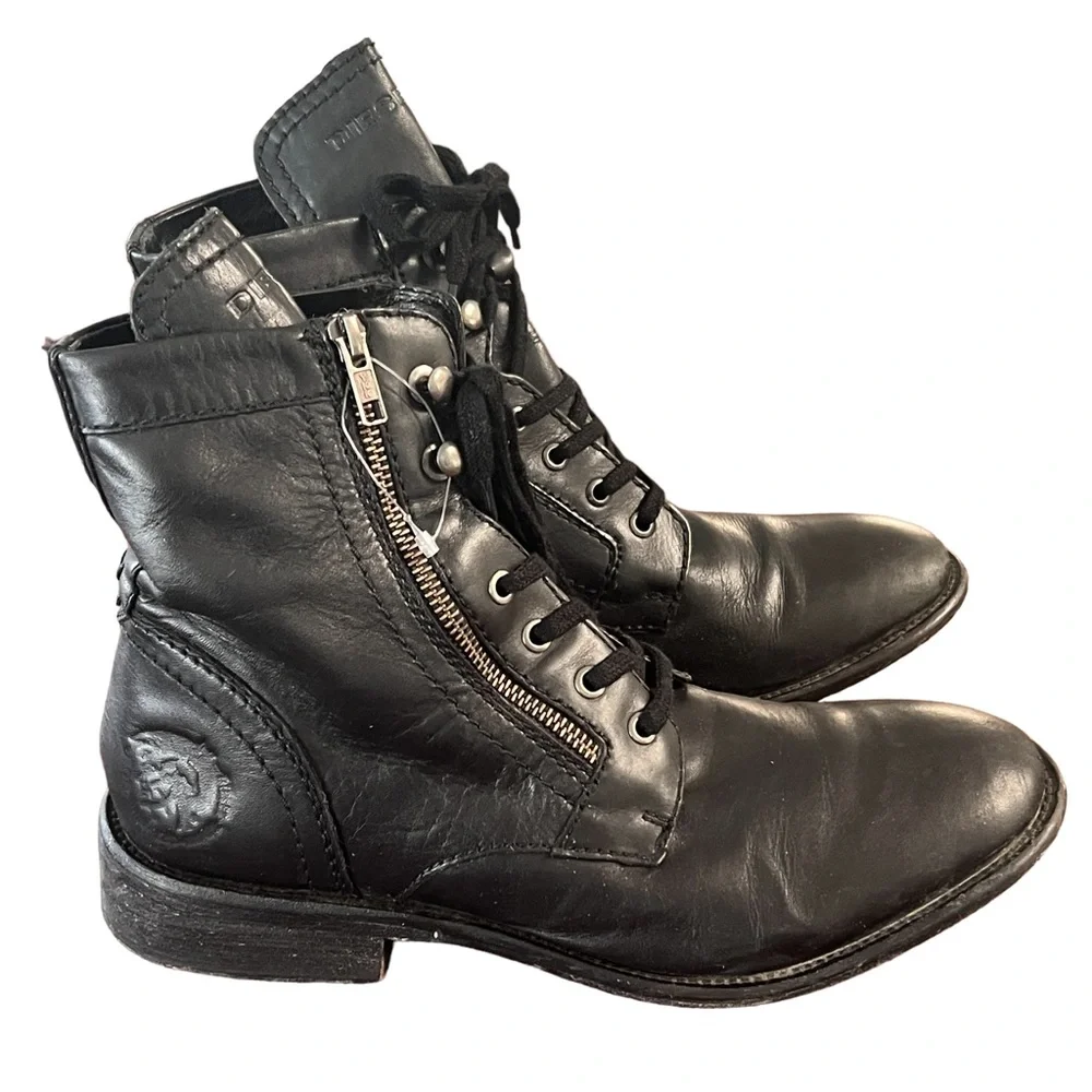 Diesel men’s Moto boot black leather size 10